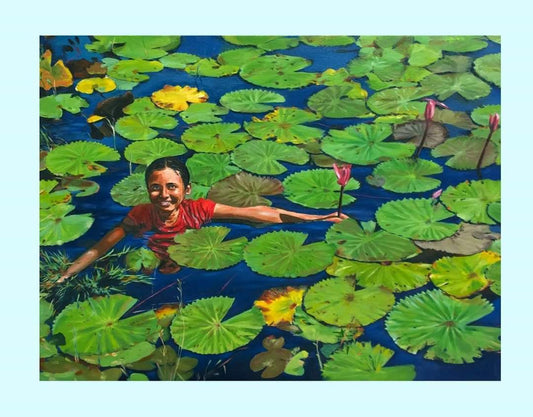 girl in the lotus pond