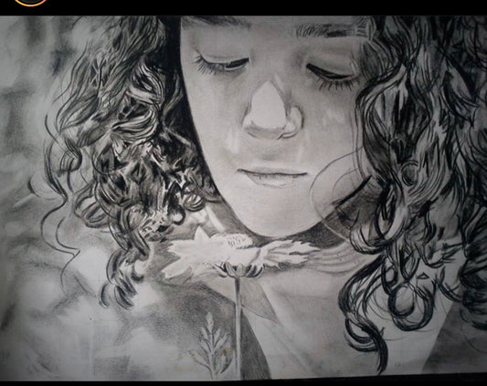 girl with a flower