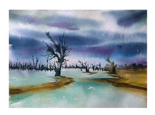 water color trees