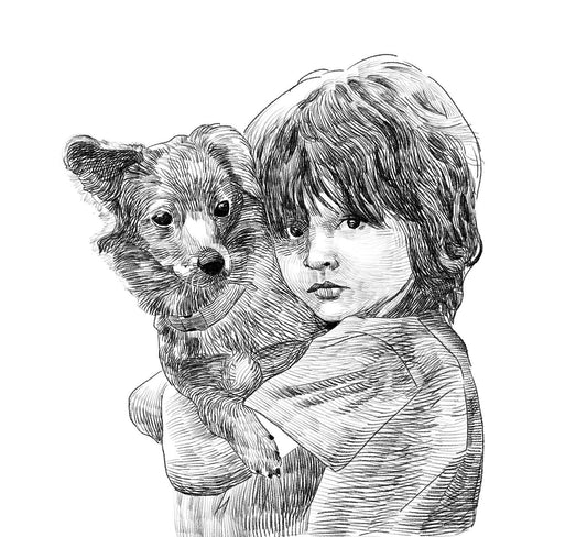 boy with a dog