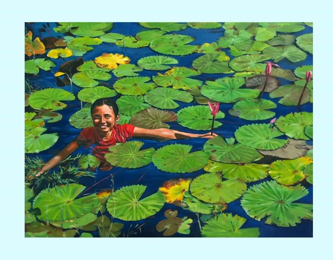 girl in the lotus pond