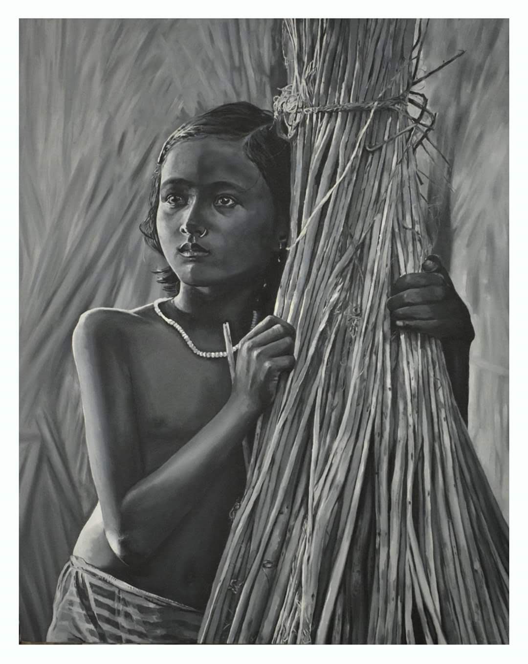 girl with bamboos 